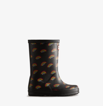 Hunter Kids First  Mini Rainbow Print Rain Boots